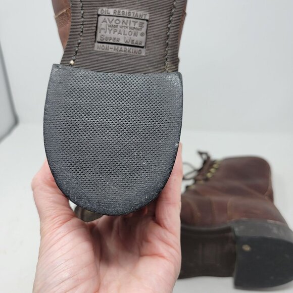 Avonite Hypalon Oil Resistant Dupont Lace Up Leather Boots Kilty 7 Brown Distres - Picture 14 of 16